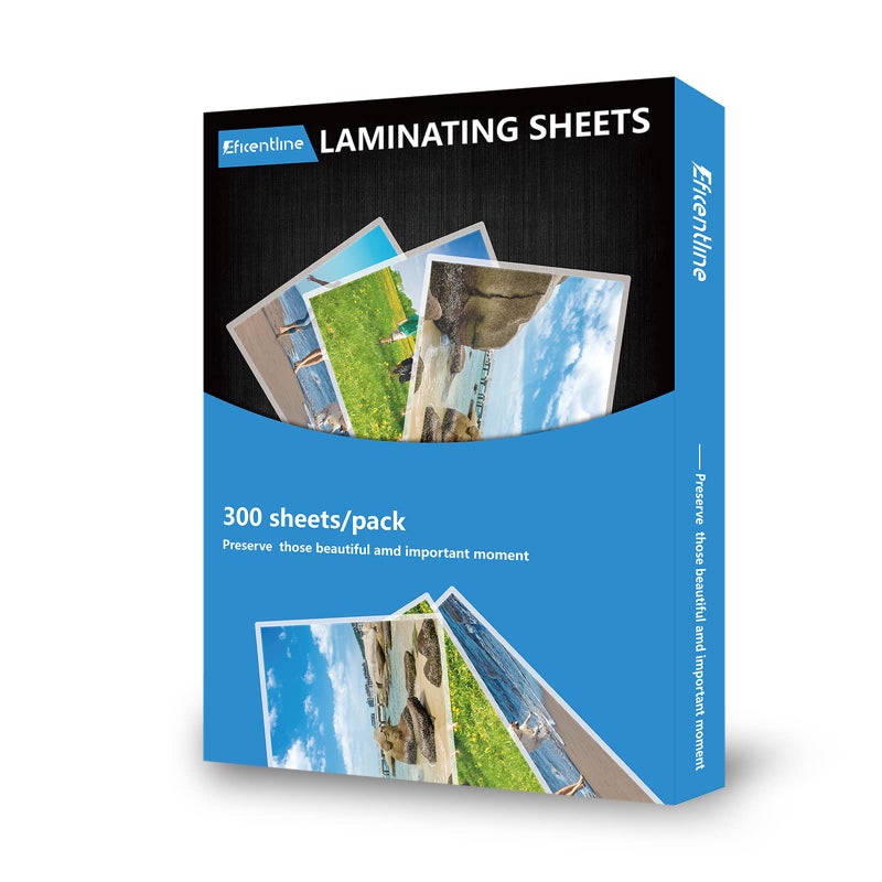 Eficentline 300 Pack 3 Mil Thermal Laminating Pouches, Plastic Laminating Sheets, 9 X 11.5 Inch, 5 X 7 Inch, 4 X 6 Inch, 3.7 X 5.3 Inch, 2.2 X 3.7 Inch For Letter, Photo, Note, Id Badge And Business Card Sizes - Image 1